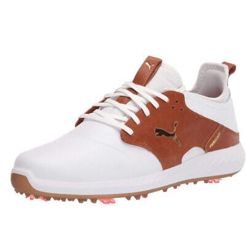 Puma Golf Men`s Ignite Pwradapt Caged Crafted Golf Shoe - Black/Brown