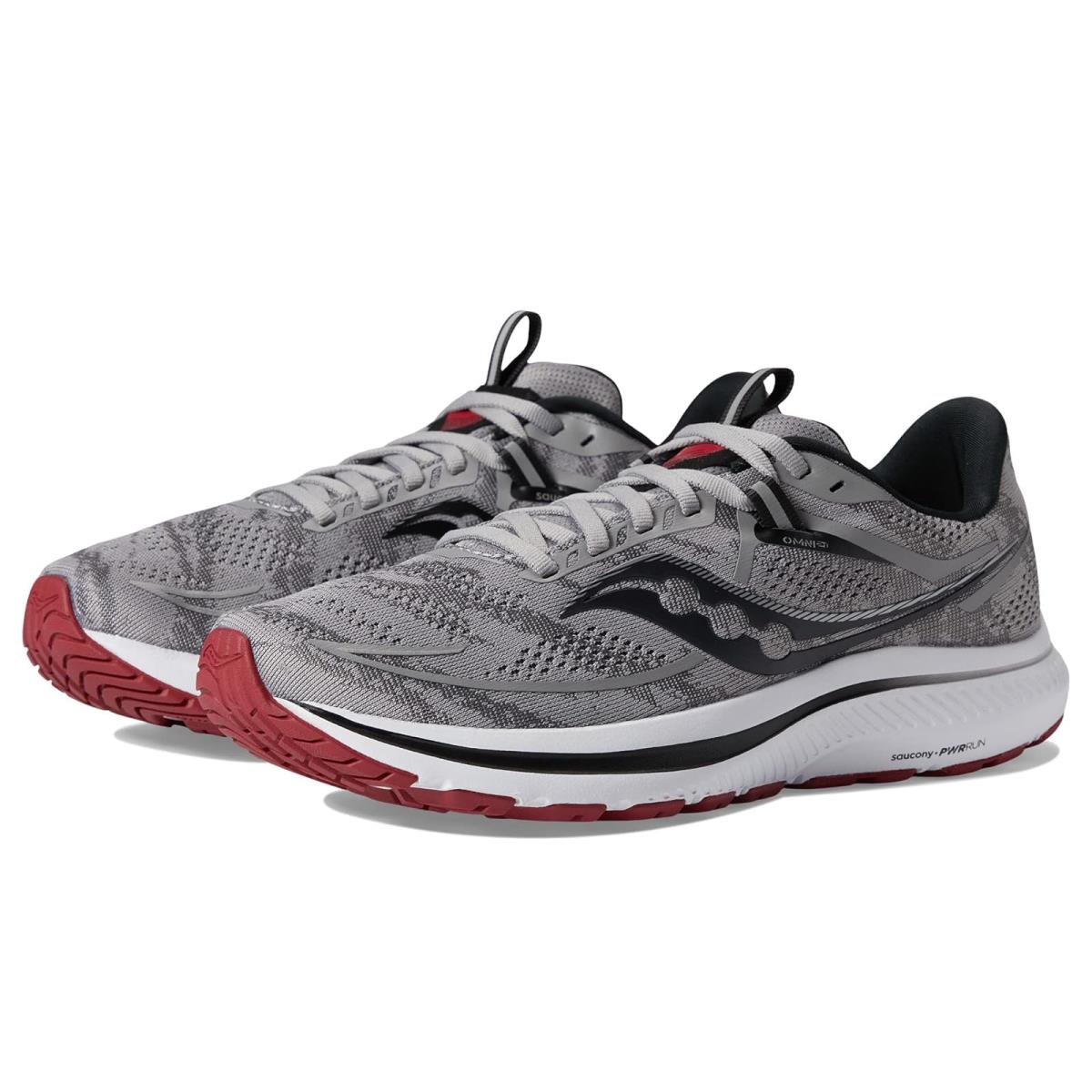Man`s Sneakers Athletic Shoes Saucony Omni 21 Alloy/Garnet