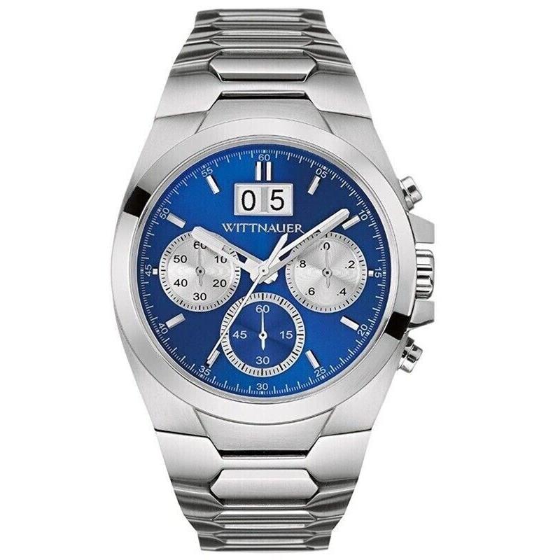 Wittnauer WN3048 Chronograph Stainless Steel Blue Dial Men`s Watch