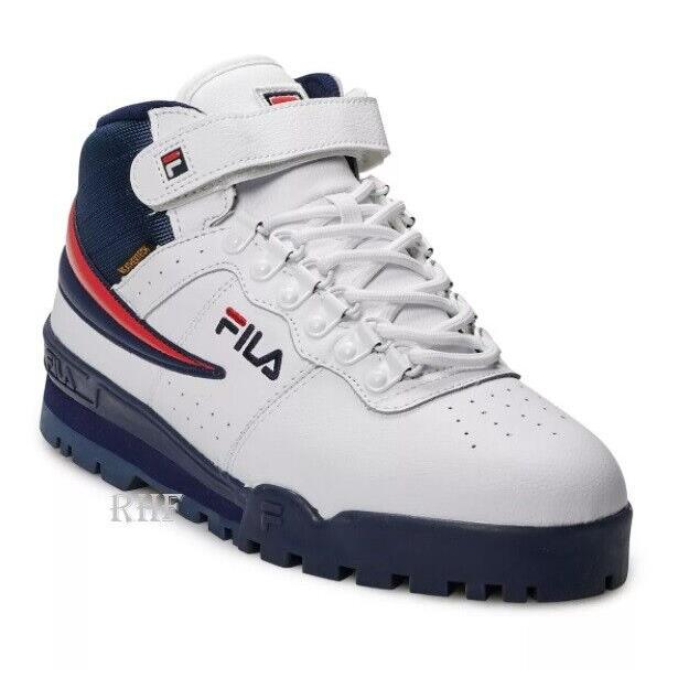 Mens Fila F-13 Weathertech Mid High Top Sneaker Boots Shoes 8-12 White Navy Red