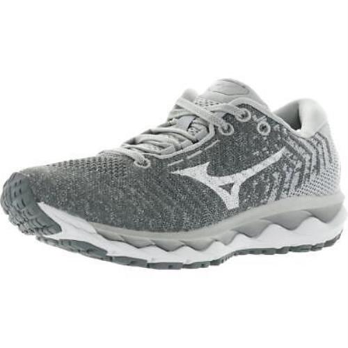 Mizuno Womens Wave Sky Waveknit 3D Lace up Running Shoes Sneakers Bhfo 0001 - Gray