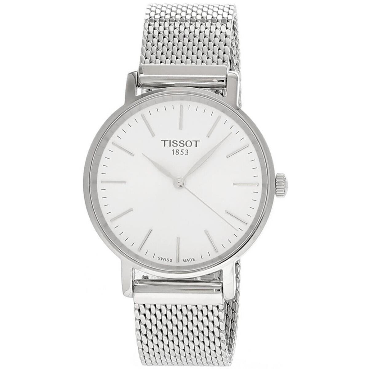 Tissot Everytime 34MM S-steel White Dial Women`s Watch T143.210.11.011.00 - White Dial, Silver Band, Silver Bezel