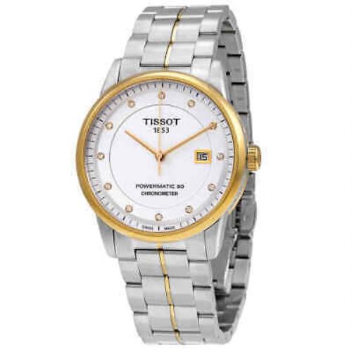 Tissot Luxury Automatic Silver Dial Men`s Watch T086.408.22.036.00 - Dial: Silver, Band: Silver, Bezel: Gold