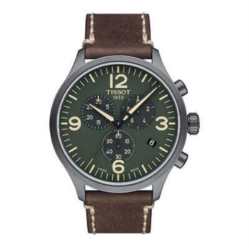 Tissot Chrono XL Men`s Green Dial Strap Watch T1166173609700