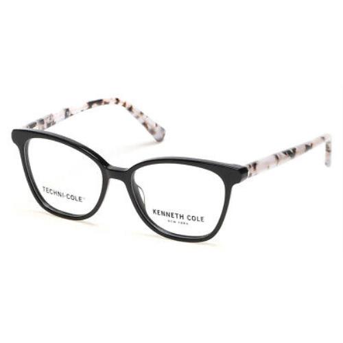 Kenneth Cole KC0327 Eyeglasses Women Shiny Black Square 53mm