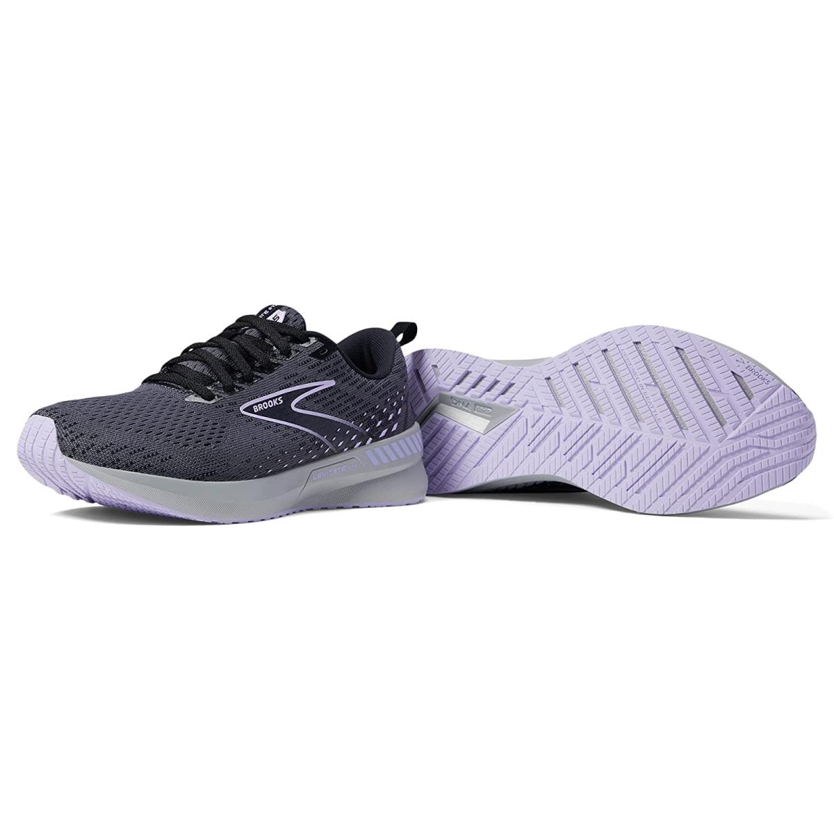 Woman`s Sneakers Athletic Shoes Brooks Levitate Gts 5 Ebony/Black/Lilac