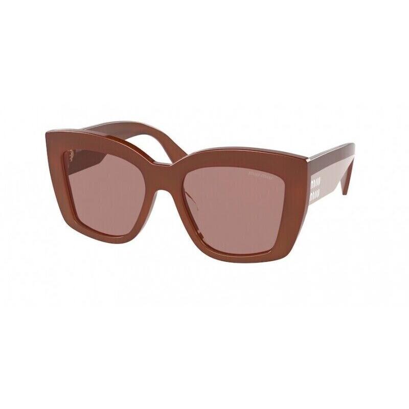 Miu Miu MU 04WS 07X06P Bordeaux Brown / Light Brown Sunglasses Smu 04W - Red Frame, Brown Lens