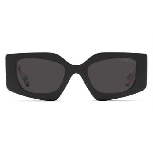 Prada PR 15YSF Sunglasses Black Dark Gray Irregular 52mm