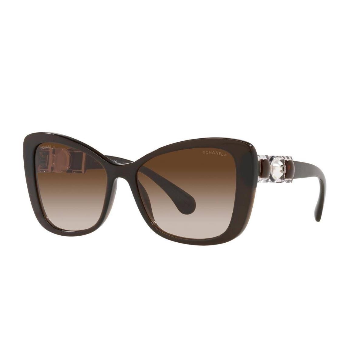 Chanel CH 5445H 1674S5 Havana Brown / Brown Butterfly Pearl Logo Sunglasses