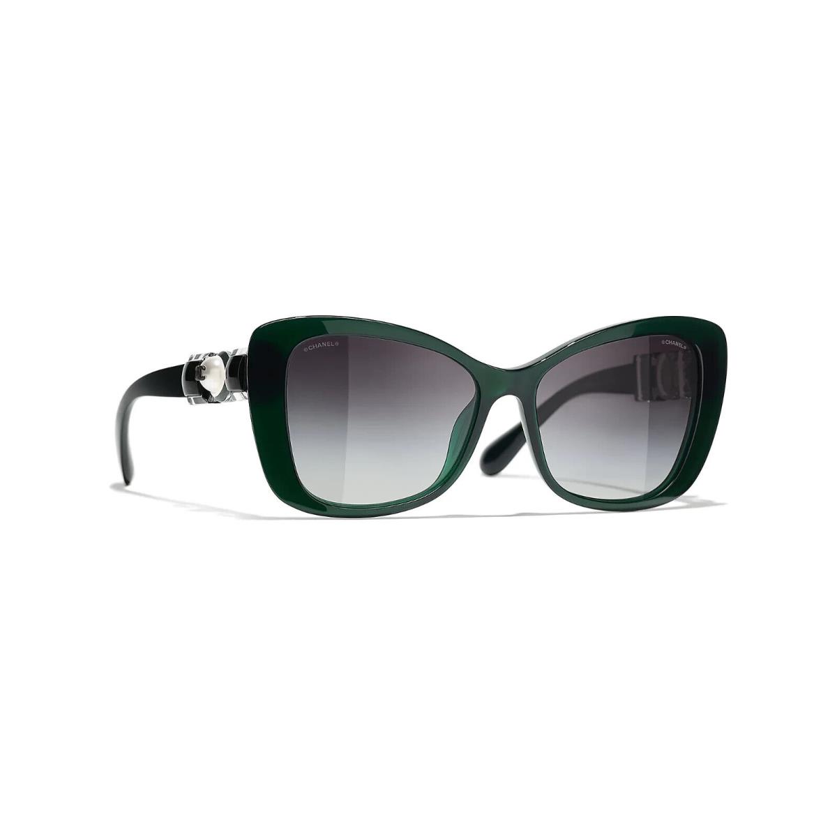 Chanel CH 5445H 1672/S6 Dark Green / Gray Gradient Lens Butterfly Sunglasses