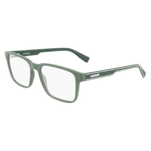 Lacoste L2895 Eyeglasses Men Matte Green Square 55mm - Frame: Matte Green, Lens: