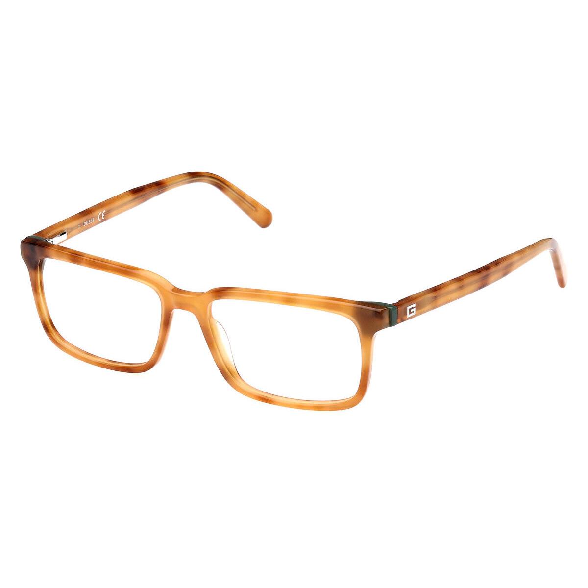 Guess GU50068 Eyeglasses Men Blonde Havana Rectangle 54mm