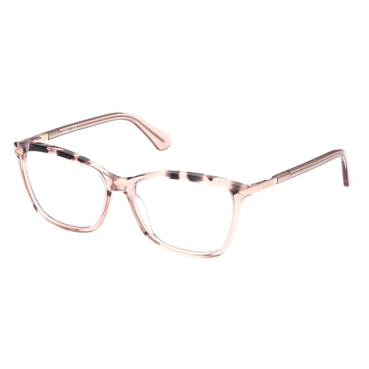 Guess GU2880 Eyeglasses Women Shiny Beige Square 49mm