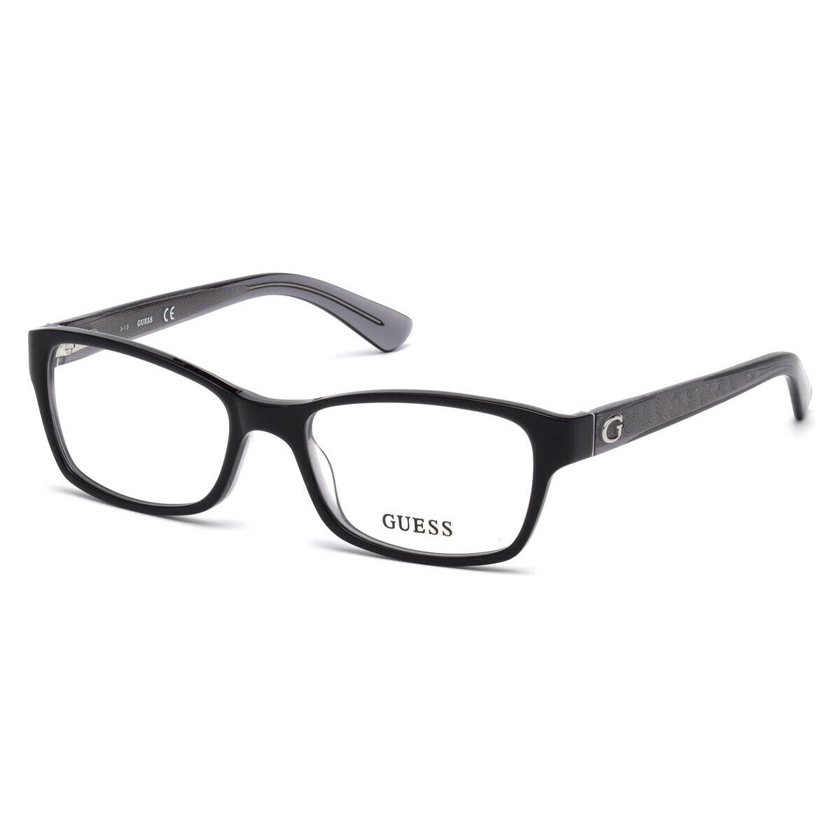 Guess GU2591 Eyeglasses Women Shiny Black Geometric 50mm