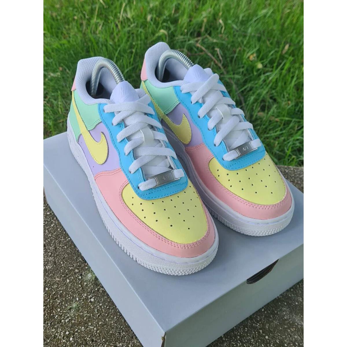 Nike Air Force 1 Custom Pastel Easter Shoes Green Blue Purple Yellow Pink White | 883212071408 - Nike shoes Air Force White , White Manufacturer | SporTipTop