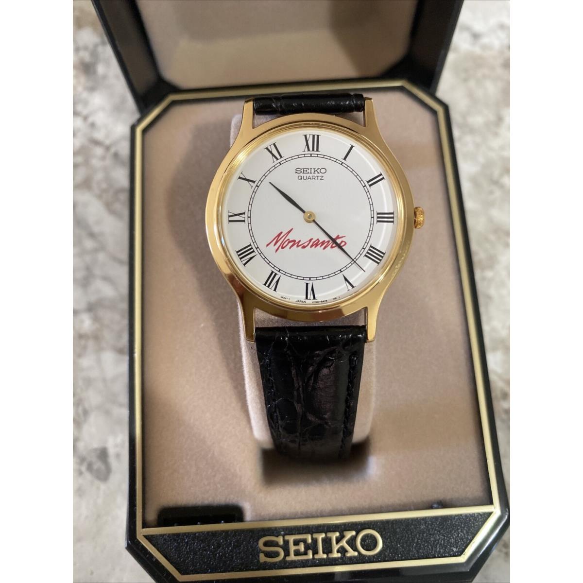 Seiko Quartz Monsanto Mens Gold Tone Roman Numerals Watch