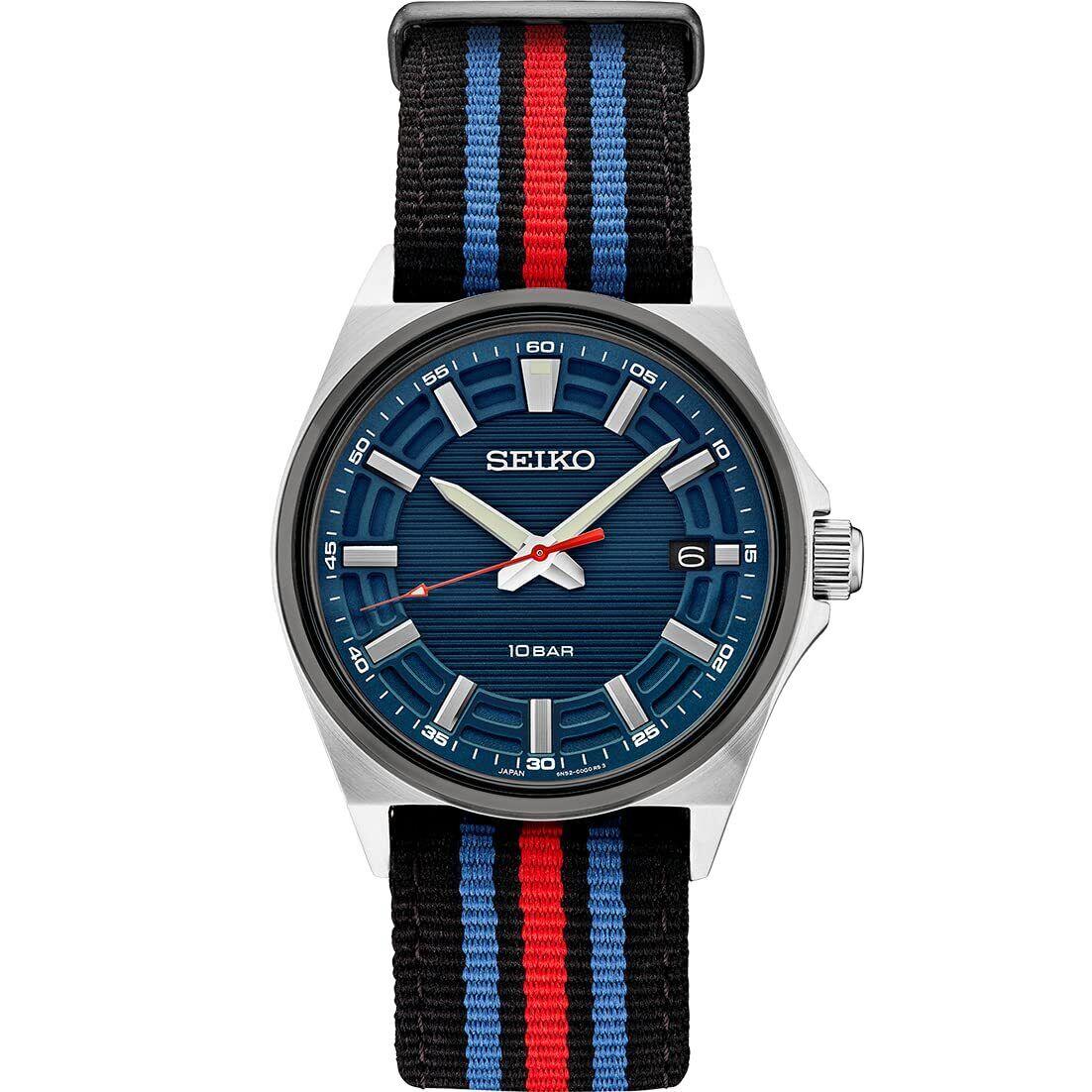 Seiko Mens Essential SS Blue Multi