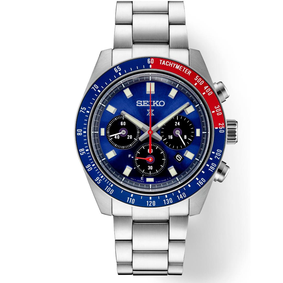 Seiko Prospex Speedtimer Blue Dial Stainless Steel Bracelet Watch SSC913 - Dial: Blue, Band: Silver