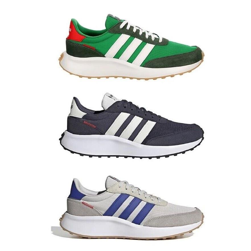 Adidas Run 70S Cloudfoam Low Men`s Suede Athletic Running Shoes Sneakers - Green/Red/White