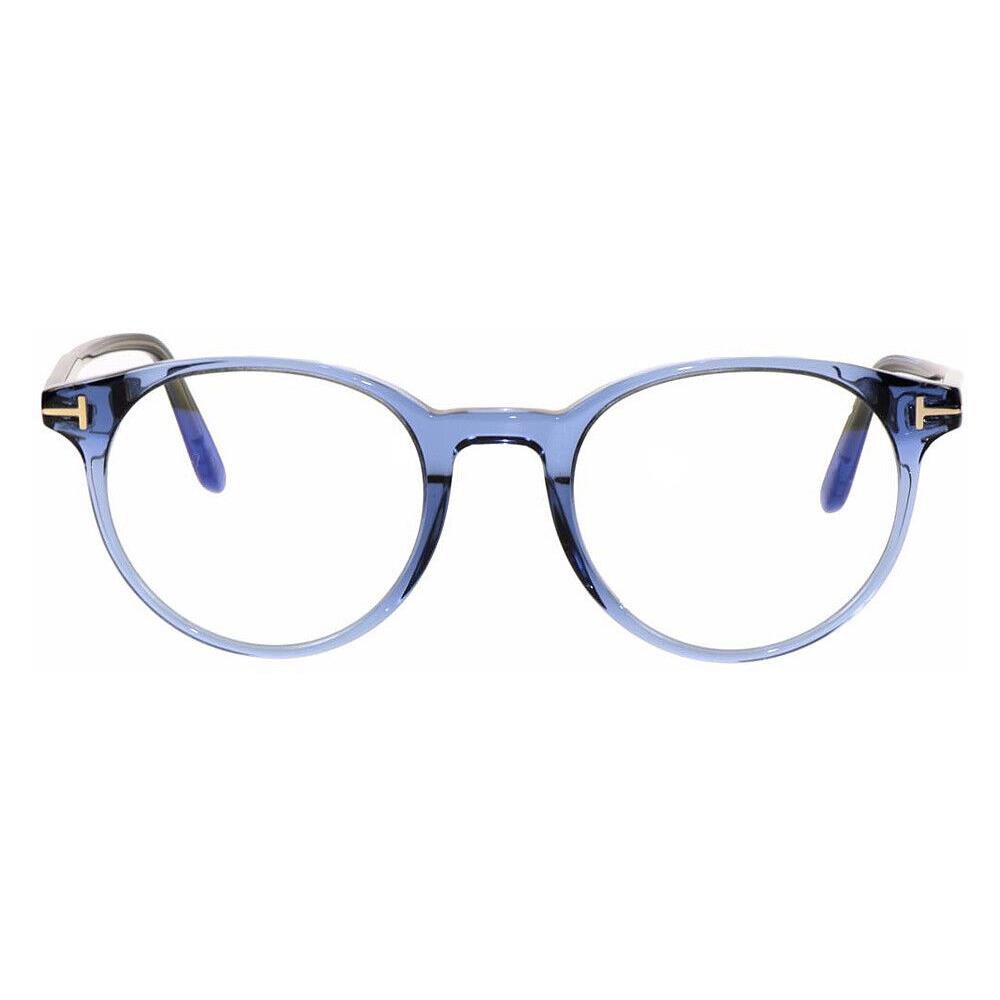 Tom Ford FT5695-B Eyeglasses Shiny Transparent Blue 49mm