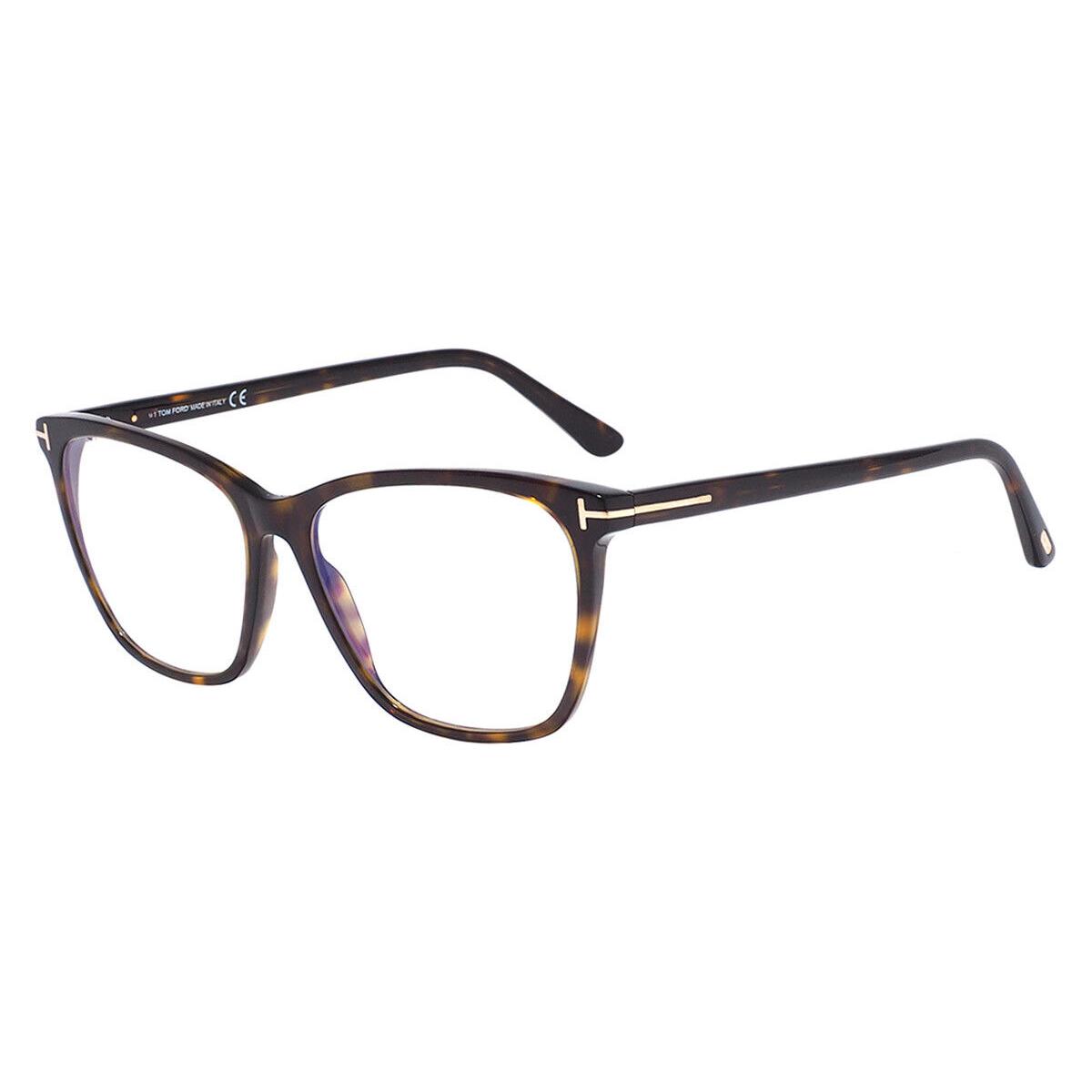 Tom Ford FT5762-B Eyeglasses Shiny Classic Dark Havana 55mm