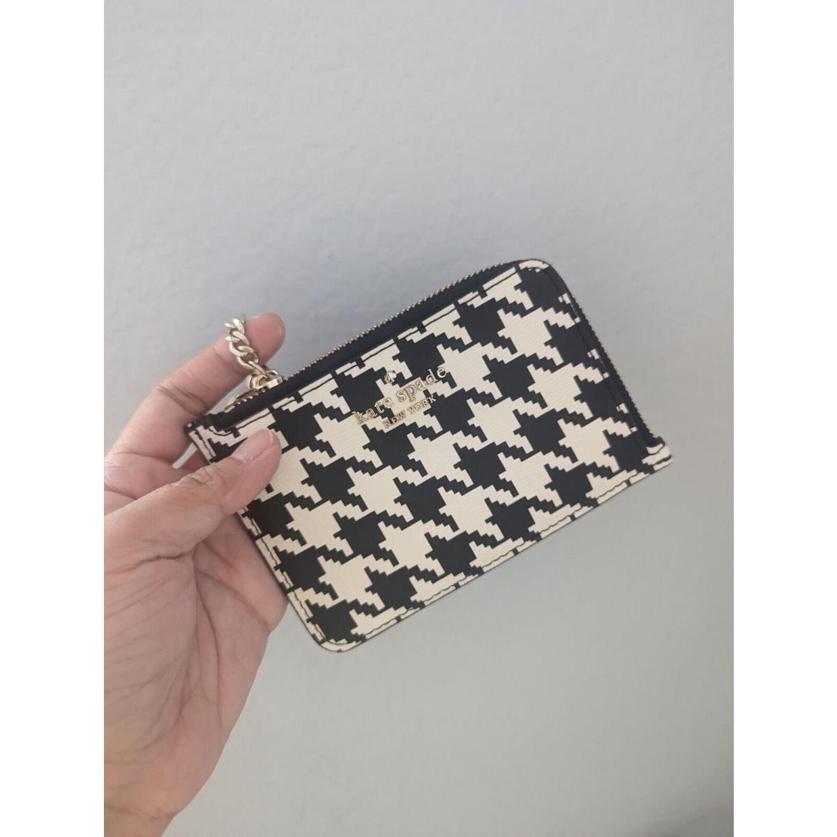 Kate spade Darcy houndstooth card case wallet