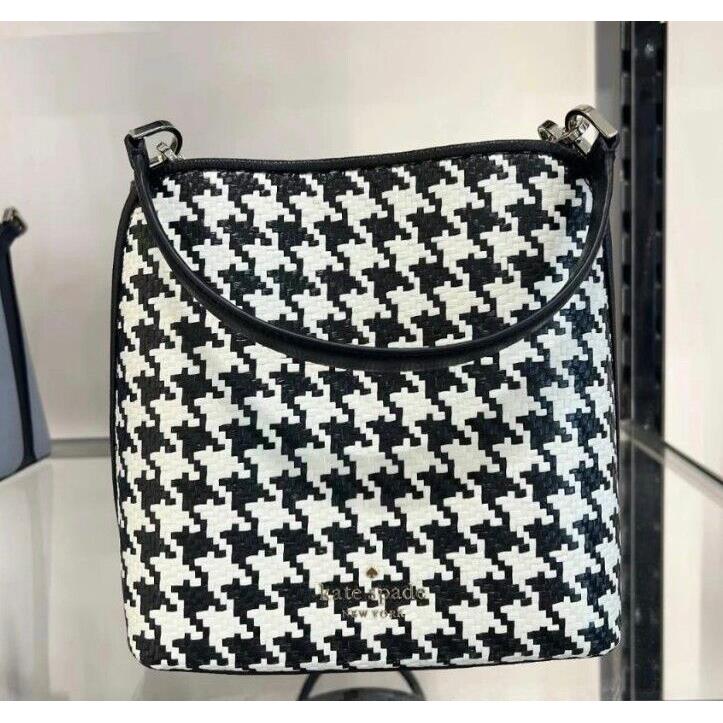 Kate Spade Darcy Houndstooth Bucket Small Bag, NWT $379 Retail