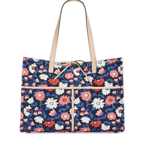 Kate Spade Washington Square Mega Sam Tote Rich Navy Pxru8568 Floral Print