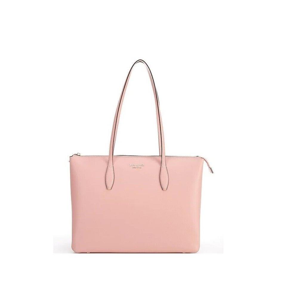 Kate Spade New York Women`s All Day Large Leather Zip Top Tote Bag - Handle/Strap: Pink, Hardware: Gold, Exterior:
