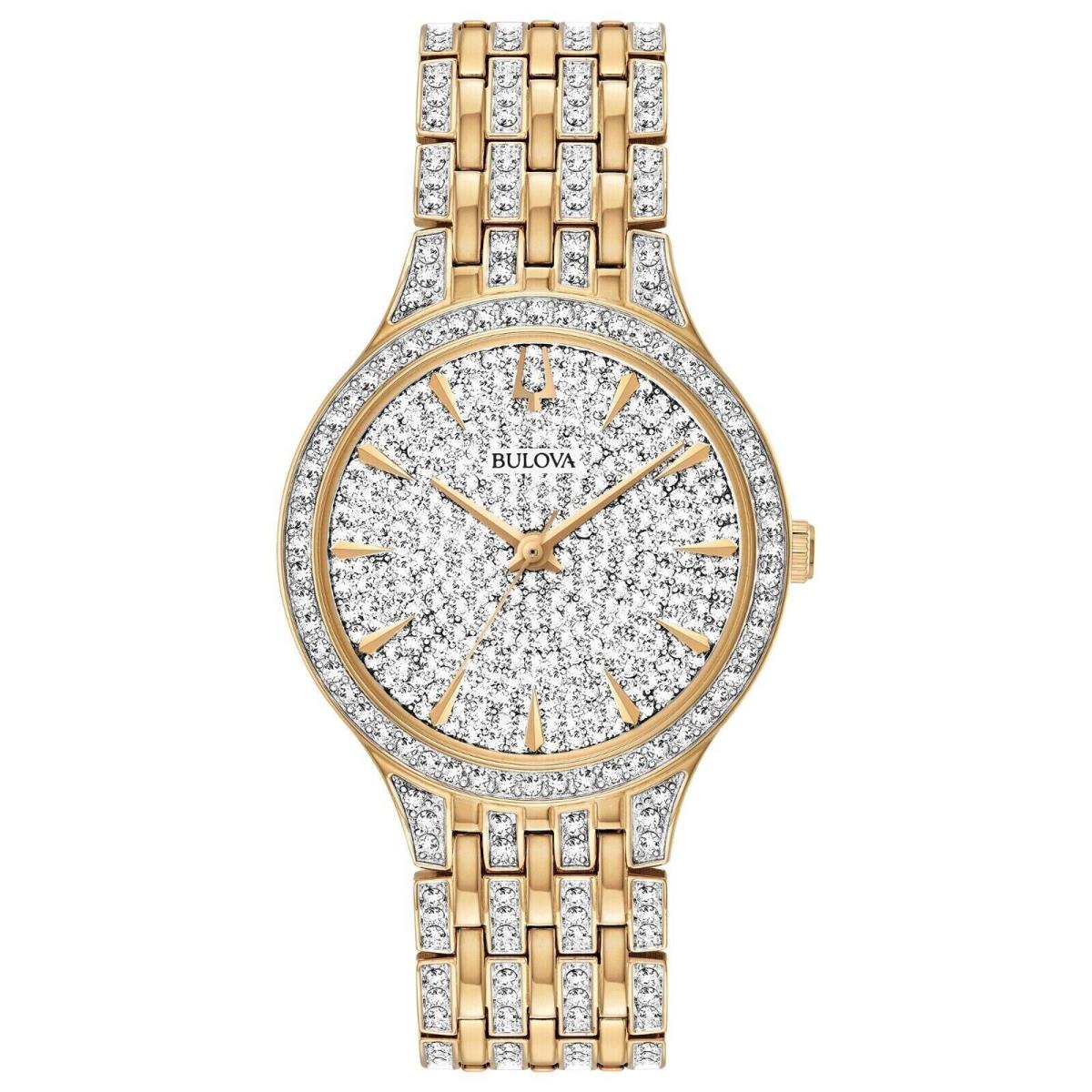 Bulova Phantom Women Quartz Crystal Gold Stainless Steel Watch 32MM 98L263 Phant