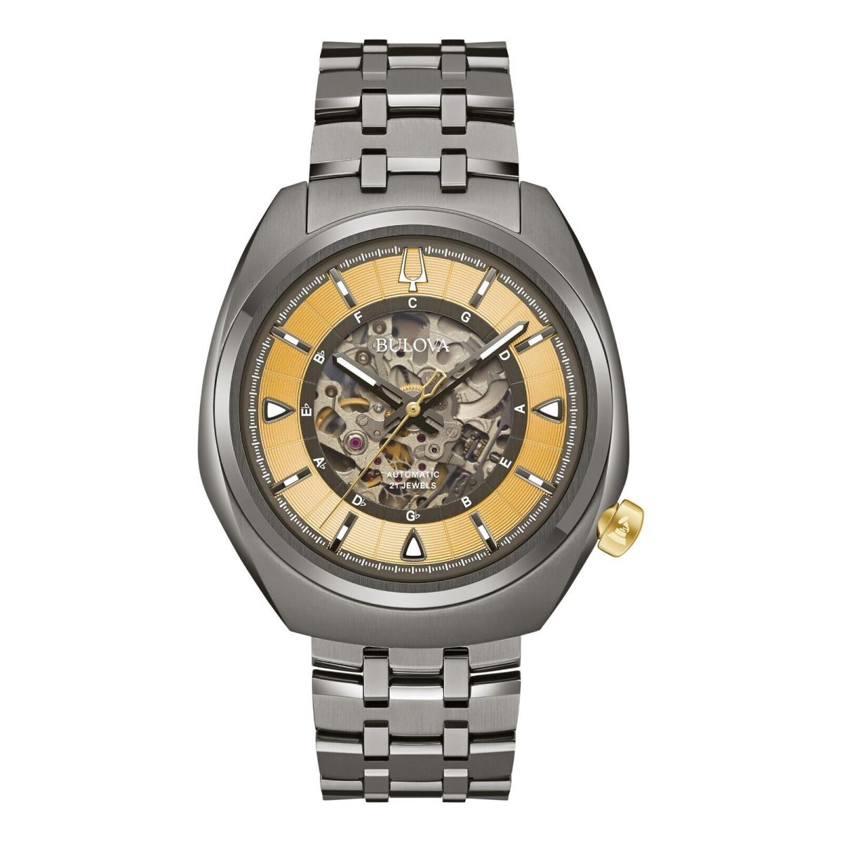 Bulova Grammy Special Edition Gunmetal Gold-tone Skeleton Dial Watch 98A294