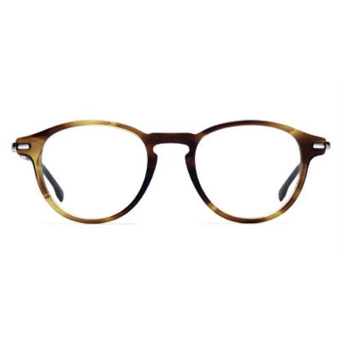 Hugo Boss 0932 Eyeglasses Men 0KVI Striped Brown Cat Eye 48mm