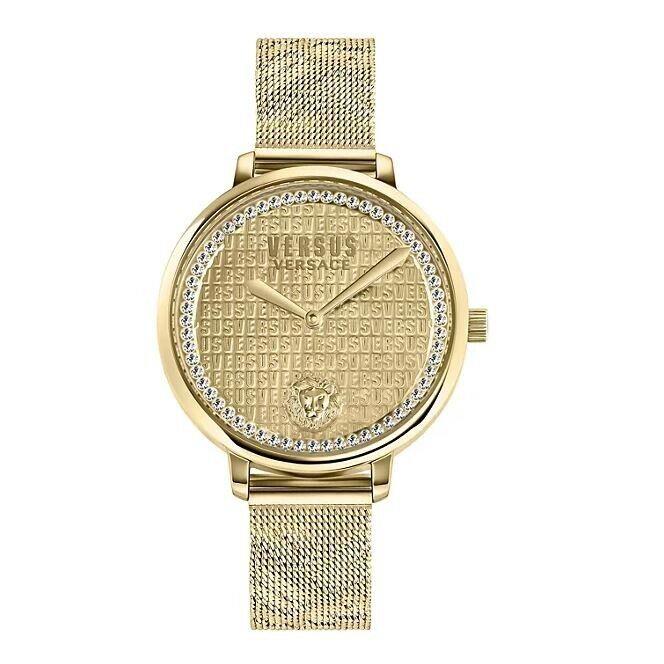 Versus Versace La Villette Crystal Watch with Gold Mesh Bracelet 36mm VSP1S3321