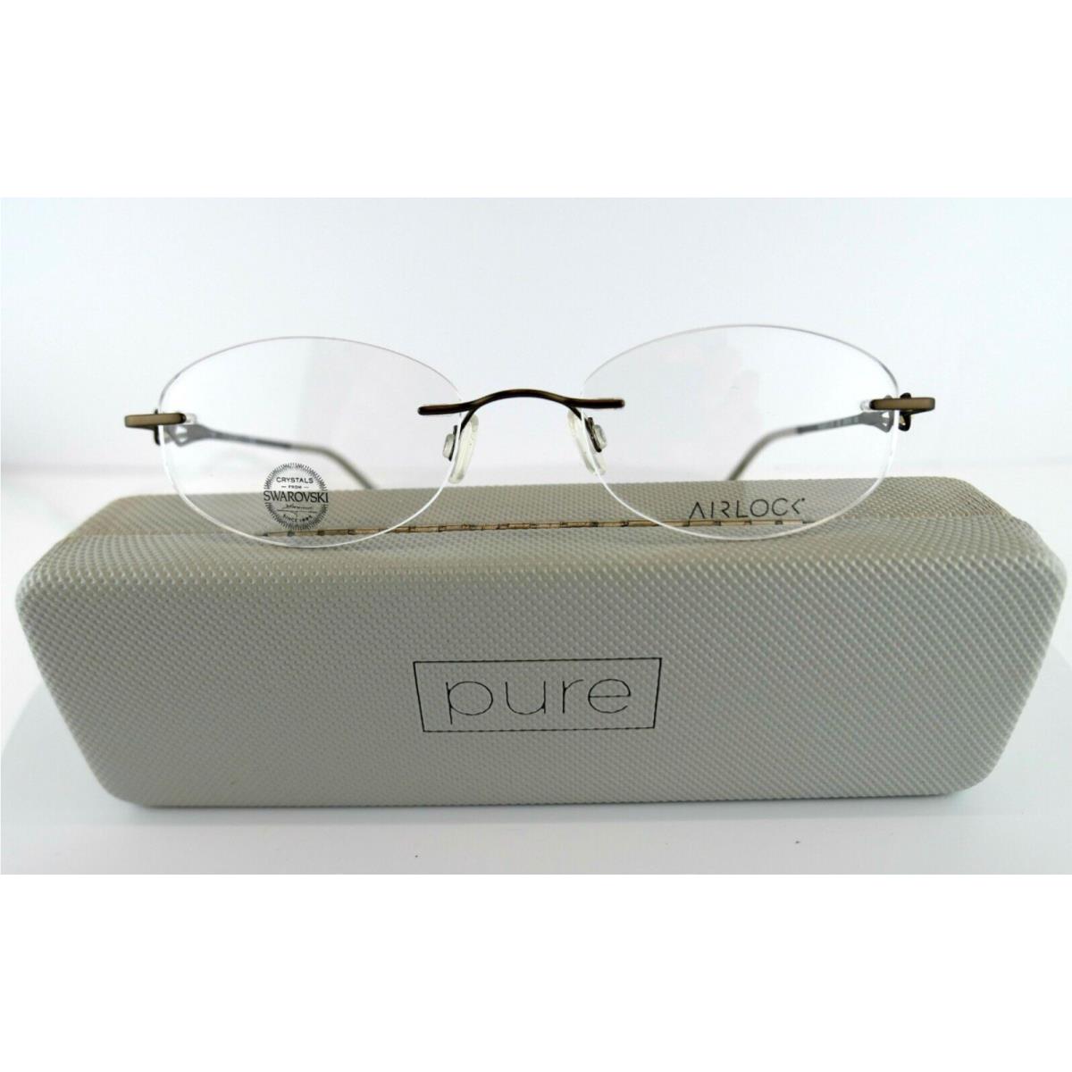 Carrera Airlock Majestic 200 250 51-18 140 Brown Rimless Titanium Frames W/pearls