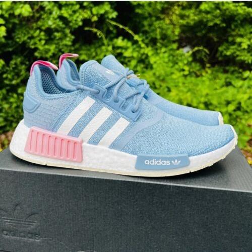Adidas Nmd R1 Boost Shoes Women Size 9.5 Blue Pink Running Sneakers GV9185