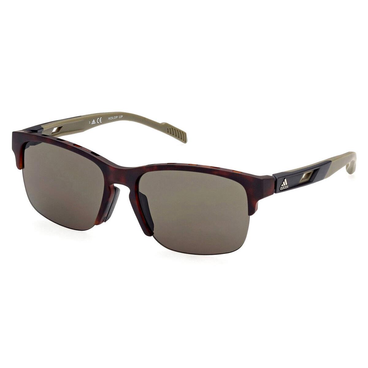 Adidas SP0048 Sunglasses Unisex Havana Square 57mm