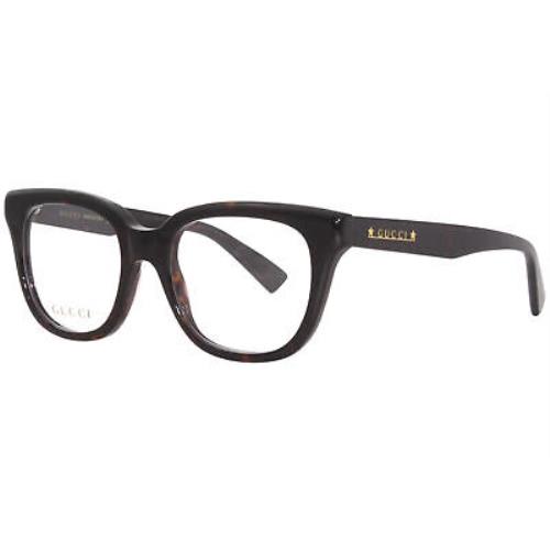 Gucci GG1173O 002 Eyeglasses Frame Women`s Havana Full Rim Square Shape 50mm