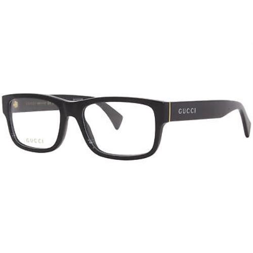 Gucci GG1141O 001 Eyeglasses Frame Men`s Black Full Rim Rectangle Shape 56-mm