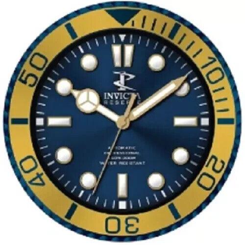 Invicta 39770 Pro Diver Blue Dial Watch Quartz Blue-gold Wall Clock