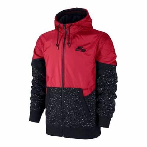 Nike Mens Windrunner Full-zip Hoodie Color Red/black 2XL