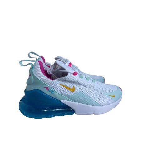 Nike Air Max 270 Pastel White Pink Blue Shoes CJ0568-100 Women`s Size 8