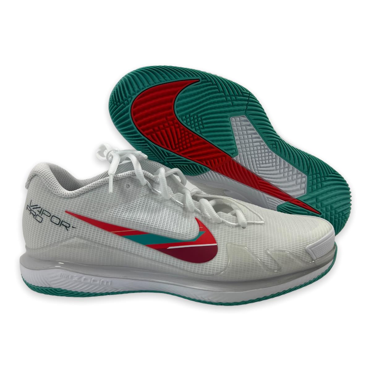Nike Air Zoom Vapor Pro White Teal Blue Red Tennis Shoes CZ0220-136 Men`s 10