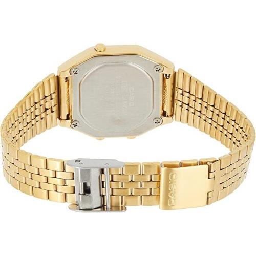 Casio LA680WGA-9D Women`s Vintage Floral Gold Tone Alarm Chrono Digital Watch