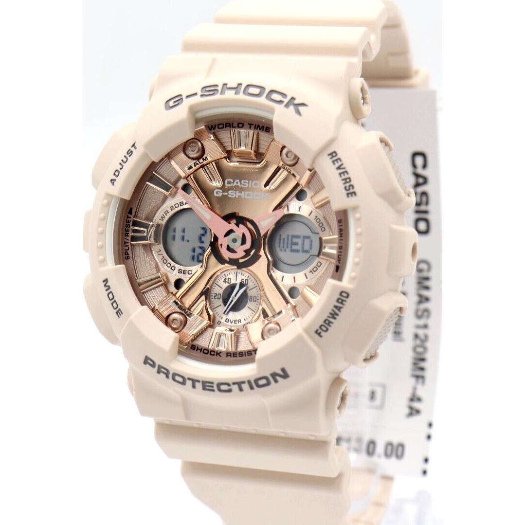 Casio G-shock Matte Light Pink Digital-analog Chrono Watch 45mm GMAS120MF-4A