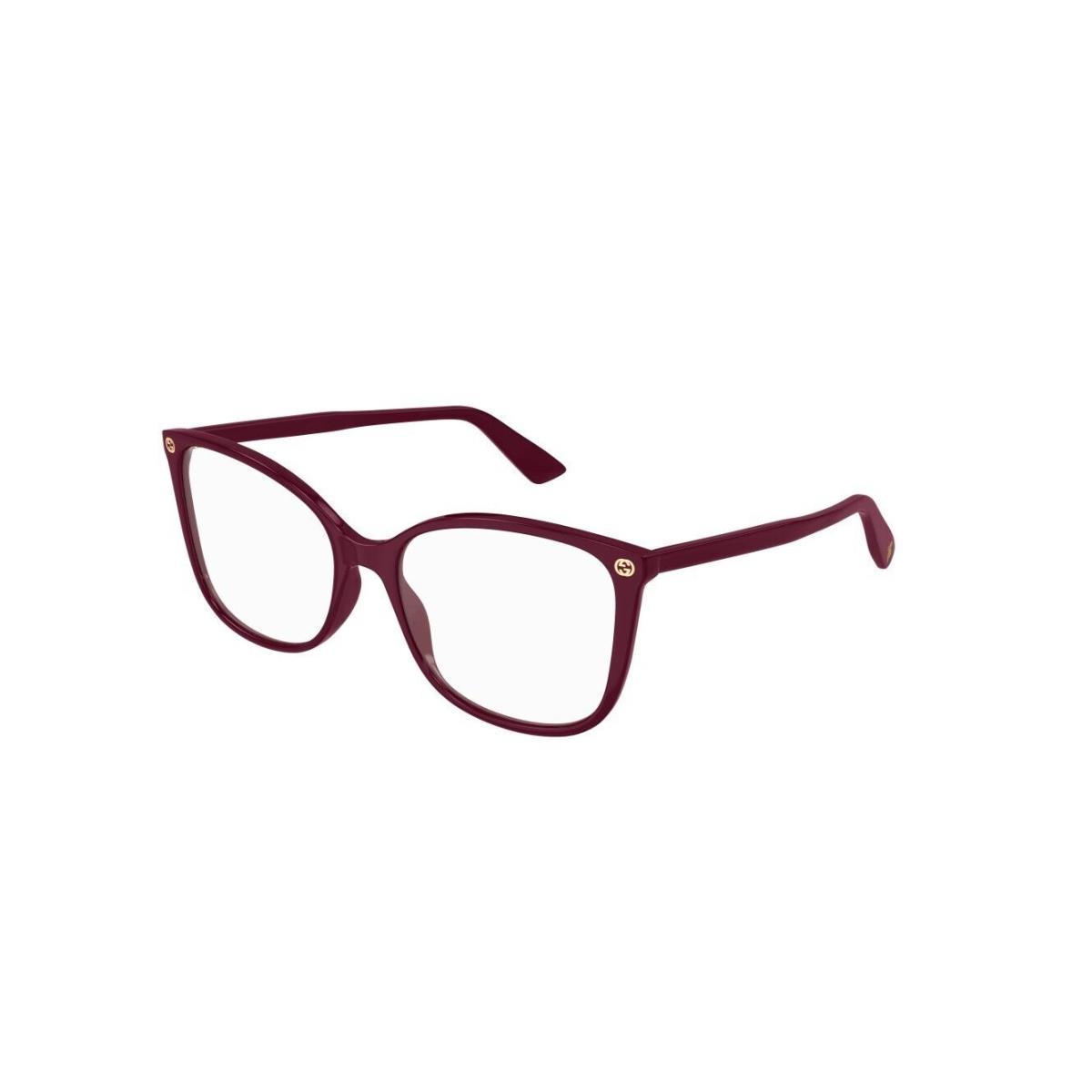 Gucci GG0026O 012 Burgundy Soft Square Women`s Eyeglasses - Frame: Burgundy, Lens: Clear