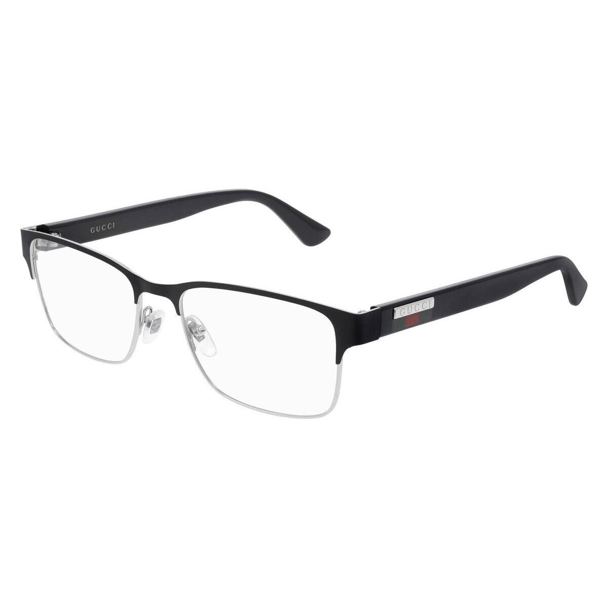 Gucci GG0750O Eyeglasses Men Black Rectangle 56mm