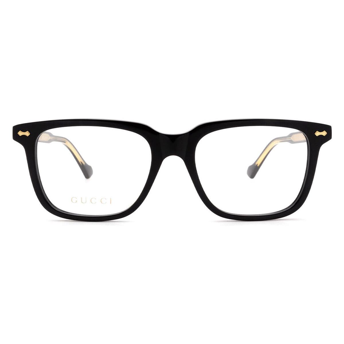 Gucci GG0737O Eyeglasses Men Black Rectangle 53mm