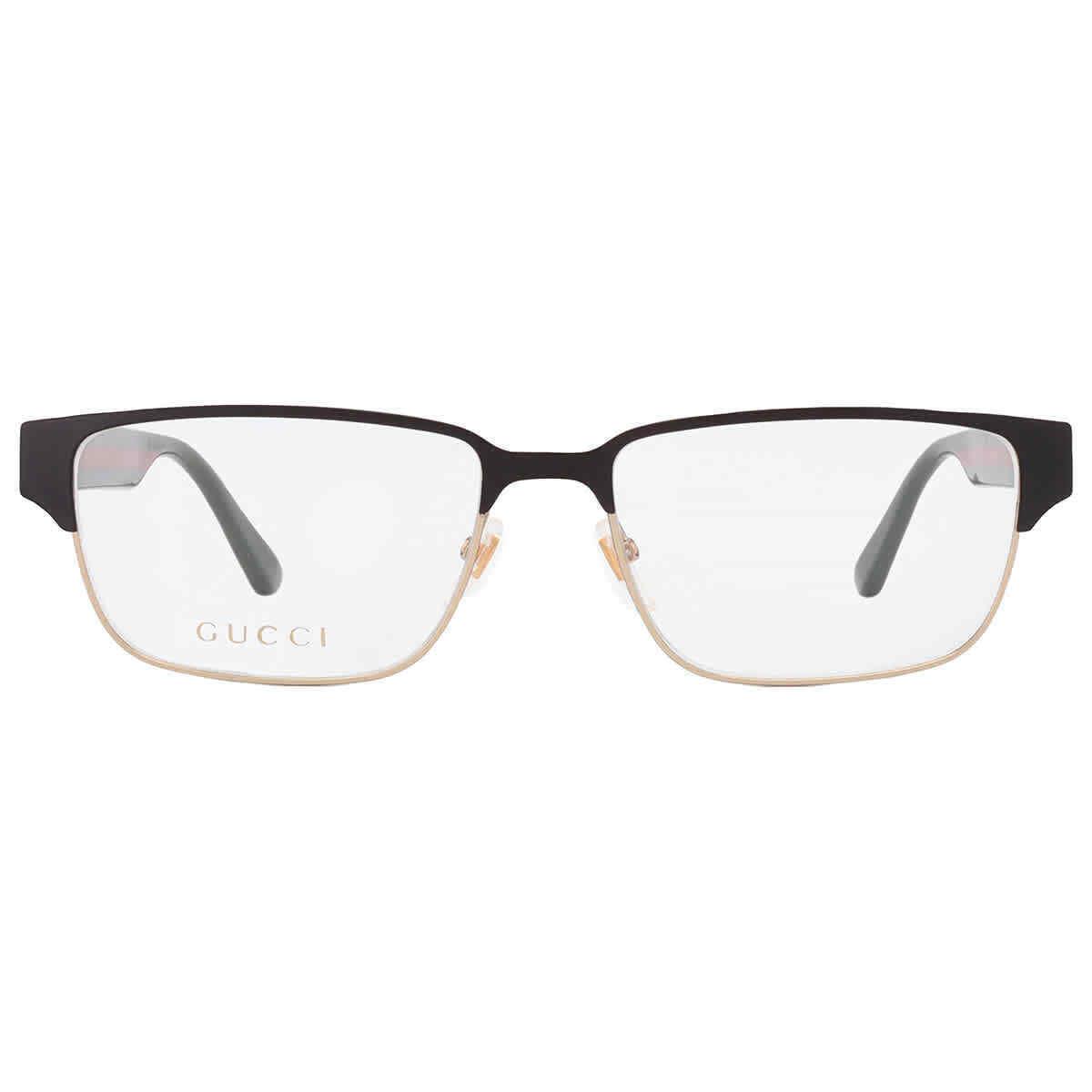 Gucci Demo Rectangular Men`s Eyeglasses GG0753O 001 58 GG0753O 001 58