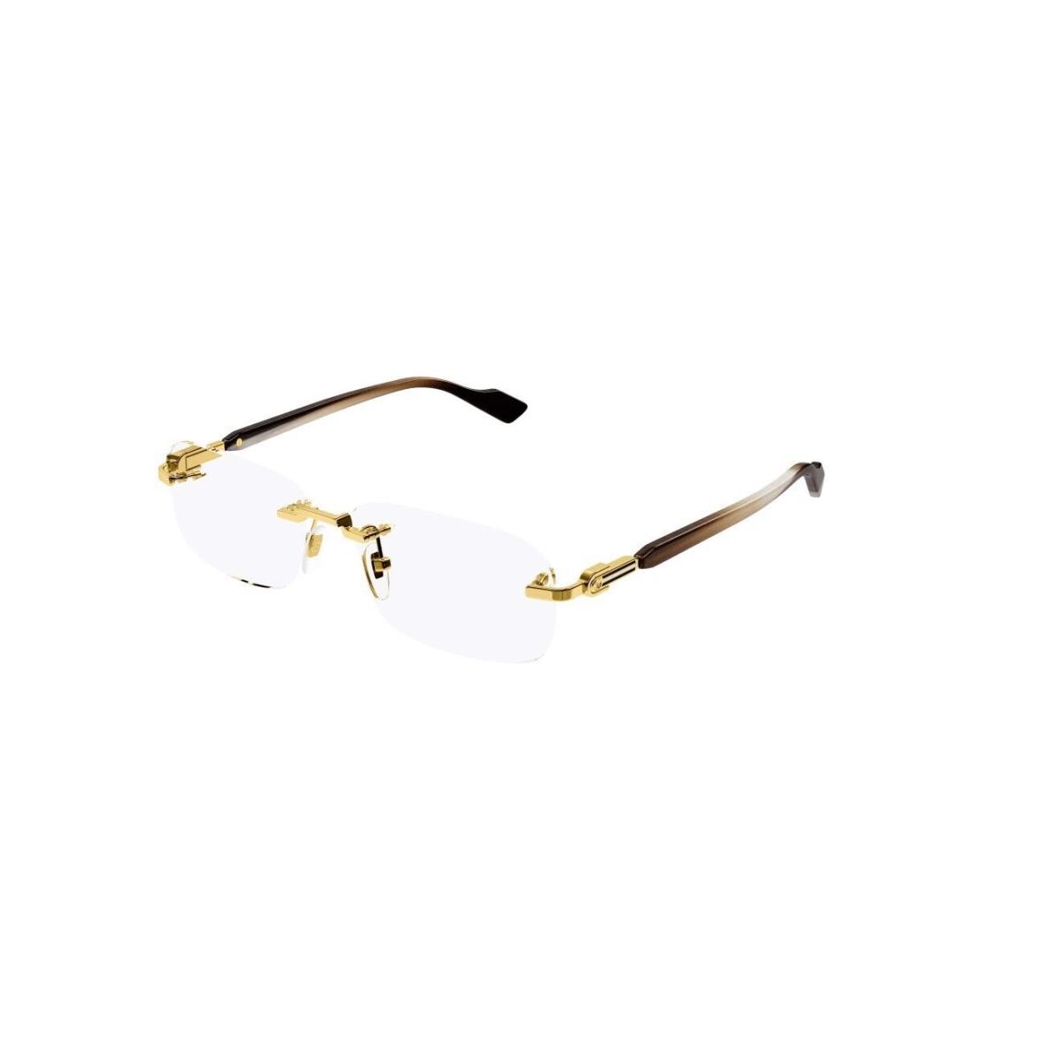 Gucci GG1221O 002 Gold-brown Rectangular Narrow Rimless Men`s Eyeglasses -  Gucci sunglasses - 889652140353 | Fash Brands