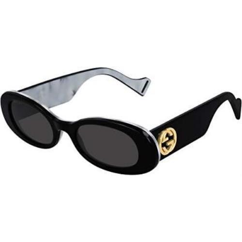 Gucci Women`s Fluo Narrow Acetate Sunglasses Bilayer Black/grey One Size